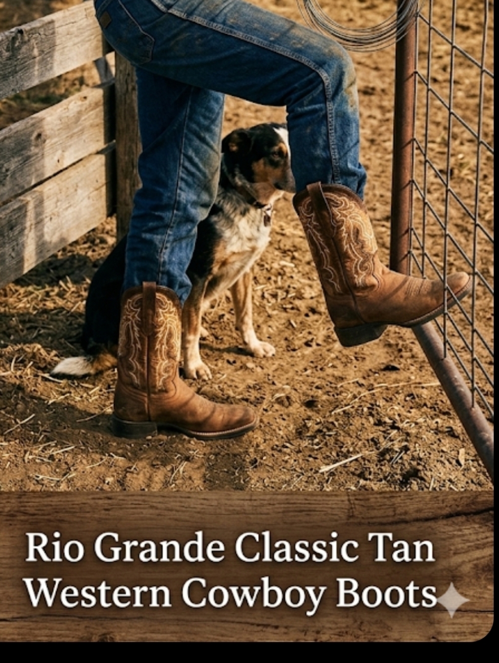 Rio Grande Classic Tan Western Cowboy Boots